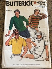    BUTTERICK 4234 - MEN'S SHORT or LONG SLEEVE POLO SHIRT PATTERN CH42" FF
