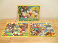 Vintage DISNEY Character 3 Jaymar Frame Tray Puzzles 3 LITTLE PIGS  Dumbo/Ducks
