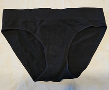 American Eagle Aerie Seamless Bikini Panties SMALL Solid Black Ribbed New