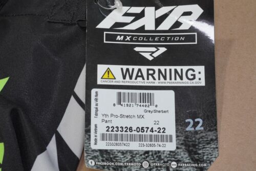 FXR Youth Pro-Stretch MX Pants Gray/Sherbert (22) - Picture 2 of 11