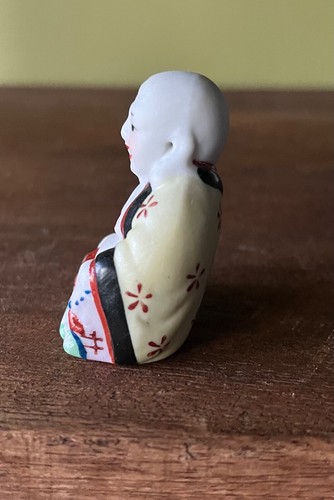 Small Vintage 2" Chinese Famille Rose Porcelain Happy Buddha - Picture 2 of 8