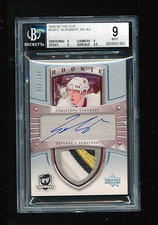 BGS 9 CHRISTOPH SCHUBERT 2005-06 UPPER DECK THE CUP 3 COLOR PATCH AUTO RC #/199