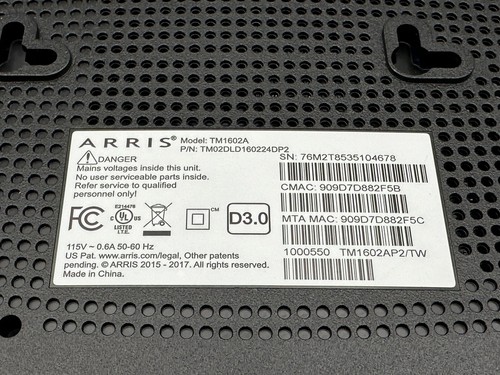 Arris TM1602A Docsis 3.0 Telephony Cable Modem for Charter Optimum Cablevision - Picture 8 of 8