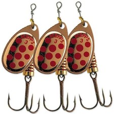 Mepps Aglia Decoree con Punti Spinner - Confezione da 3 - Oro/Rosso - varie misure