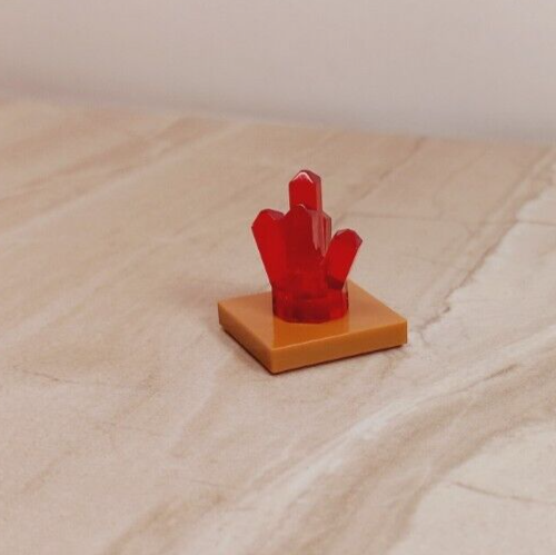 LEGO Ruby Gem CRYSTALS RED Translucent 5Pt. Stalactites Stalagmites Free Base - Picture 2 of 2