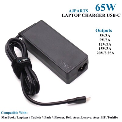 65W AJP Adapter For OPPO A9 (2020), OPPO A5 (2020) Type-C Charger