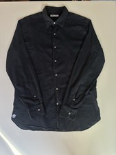 Loro Piana Navy 100 Cotton Button-Down Shirt   Made in Italy Size L 