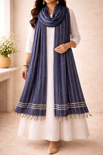 Cotton Silk Scarf Handloom Bhagalpuri Motif Ethnic Unisex Dupatta Indian Gift