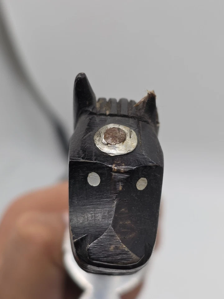 Adaga indiana madeira pantera esculpida Pummel design gravado bainha de lâmina ondulada curvilínea - Imagem 4 de 4