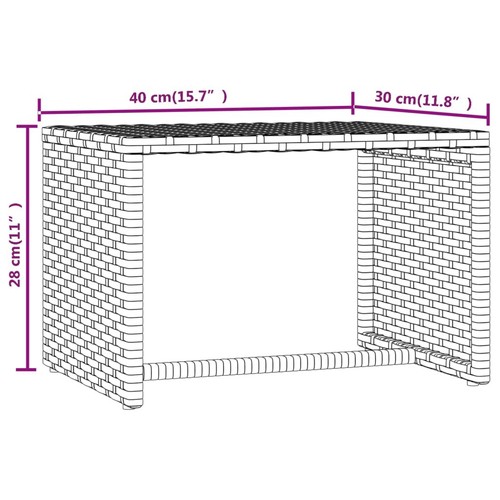 Sonnenliegen 2 Stk. mit Tisch Grau Poly Rattan - Bild 10 von 10