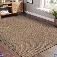 Beverly 4x6 Jute Area Rug - Durable, Washable, Stain Resistant, Non-Shedding
