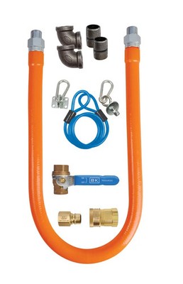 BK Resources 60'' Gas Hose Connection Kit #9 - 3/4'' Inner Diameter