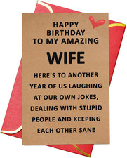 Funny Birthday Card for Wife,Romantic Thoughtful Birthday Cards for Her,Heartw