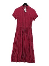 Fat Face Shirt Midi Dress UK10 in Red
