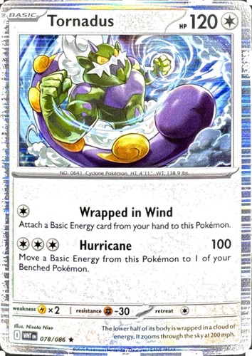Pokemon Tornadus 78 Holo Rare - White Flare LP