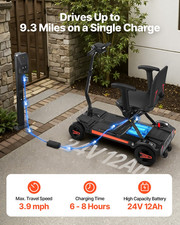 4-Wheel Electric Mobility Scooter Auto Folding Scooter with Remote Control