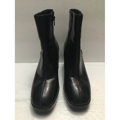 H&M Black Square Toe Zip-Up Ankle Boots Side Zip Size 8.5