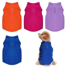 4 Piece of Rose Red Dog Sweater with Leash Ring Soft Fleece Vest Dog Pullover...