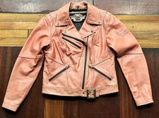 Harley-Davidson Cycle Queen Pink Leather Women's Motorcycle Jacket L