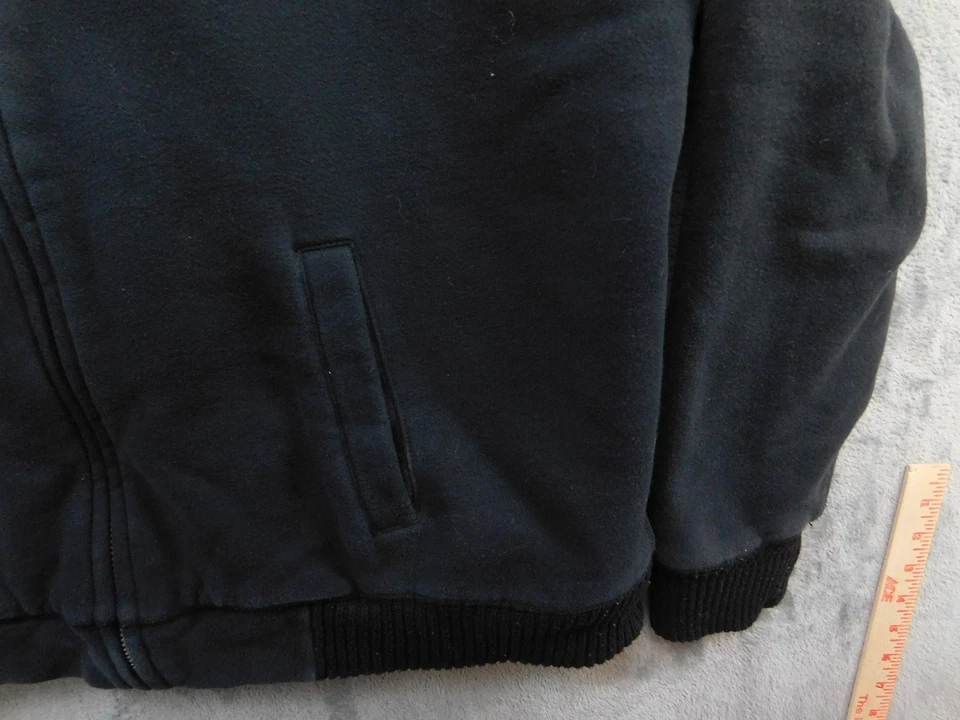 Chaqueta Lucky Brand Para Hombre XL Negra Forrada Sherpa Cremallera Completa Escudo Manchester 7MK2260 Foto 3 de 4