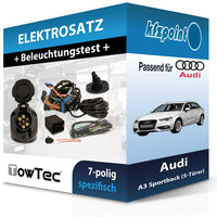 für Audi A3 Sportback (5-TüRer) 04-08 Towtec E-Satz 7Polig Fahrzeugspezifisch FP
