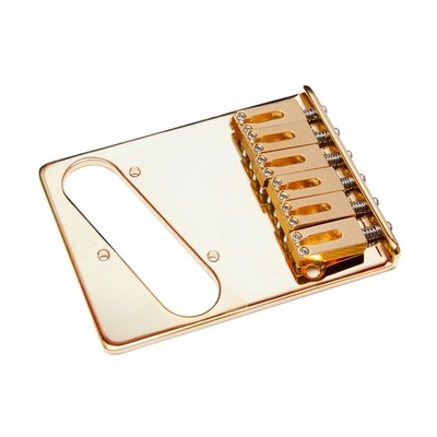 Gotoh GTC201 Linkshänder Hardtail Telecaster Brücke mit Messingsätteln (gold)