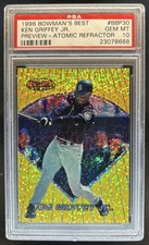 1996 Bowman Ken Griffey Jr. Bowmans Best Previews Atomic Refractor BBP 30 PSA 10
