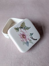 Royal Worcester Palissy Floral Trinket Box – Vintage English Porcelain Jewellery