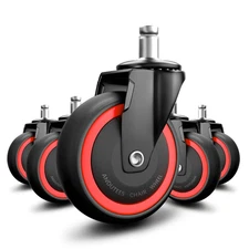 Office Chair Wheels Replacement, 3 Inch Heavy Duty Anti-Tangle Nylon Roller Whee