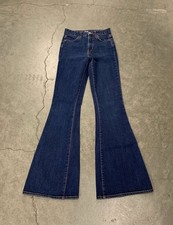 Nasty Gal Flare Jeans DarkDenim Bell Bottoms Bootcut 25x33 Size 25 Made in USA