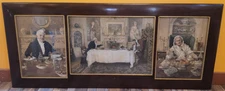 Framed Antique Sadler Etching Prints: My Love To You, Same To You, Darby & John 