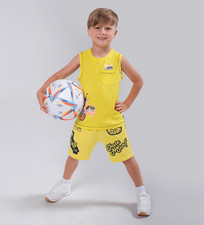 Skate Surf 100 Cotton Fleece Shorts Yellow Orange Navy Boys Cargo Shorts