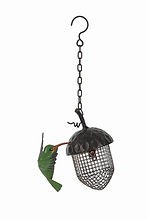 14" Metal Hanging Bird Feeder Outdoor Wild Bird Seed Holder Garden Decor
