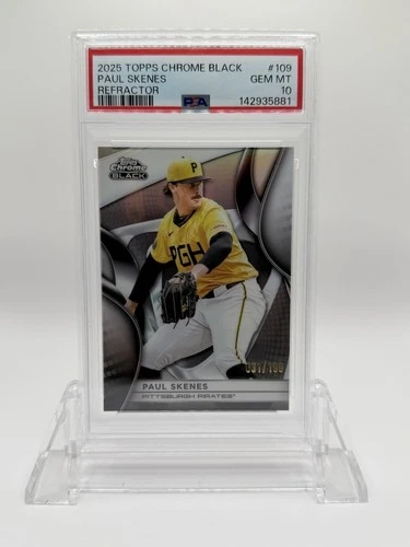 2025 Topps Chrome Black Paul Skenes #109 Refractor PSA 10