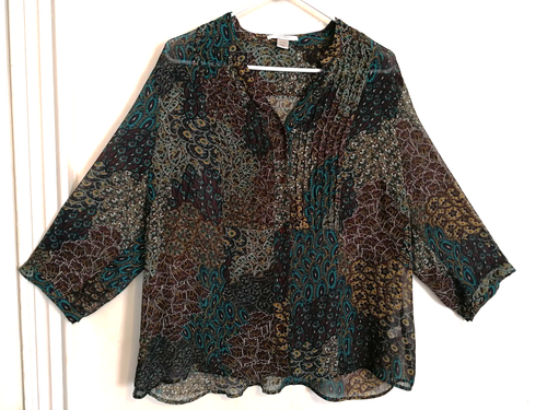 CJ Women's Plus Size 3X Floral Print Blouse
