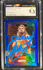 DUDE LOVE SIGNED 2024 WWE PANINI BLUE PRIZM #119 CGC 9.5 AUTO   /199
