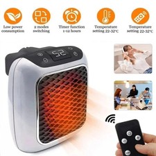 800W Electric Space Heater Low Energy Ceramic Fast Heating Fan Portable Remote