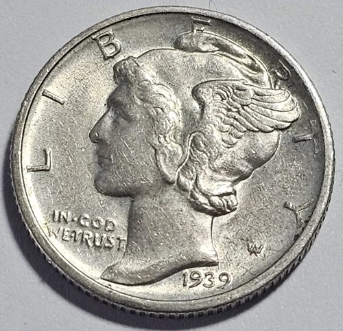 1939-D Mercury Dime 10c Silver Coin ~ 90% Silver (A106)