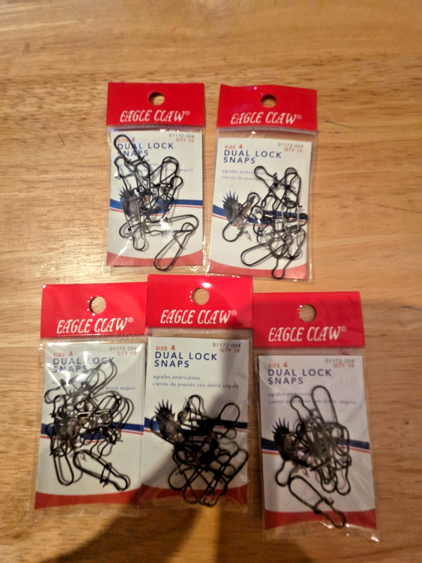 For your buying Pleasure 5 Packs of 10 Eagle Claw Dual Lock Snaps Size 4- NIP