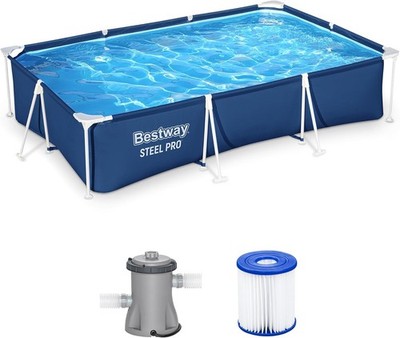 Steel Pro 9.8' X 6.6' X 26'' above Ground Pool ,  Rectangular Metal Frame O