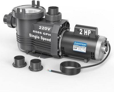 Pool Pump 2HP Copper Motor Energy Efficient High Flow Self Priming With Filter