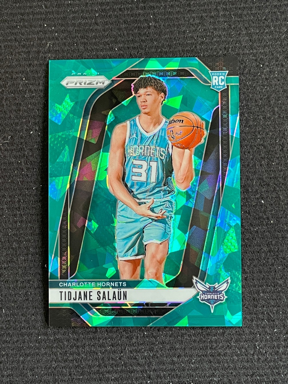 Tidjane Salaun 2024-25 Panini Prizm Teal Cracked Ice Prizm 016/225 RC #262