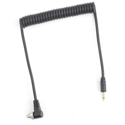 2.5mm To Male Flash PC Sync Cable Cord With Screw Lock Extended Coiled Wire SAL