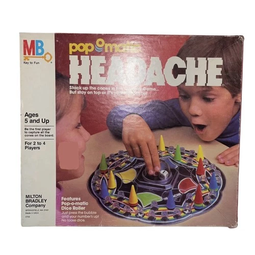 Vintage 1986 Milton Bradley Pop O Matic Headache Board Game