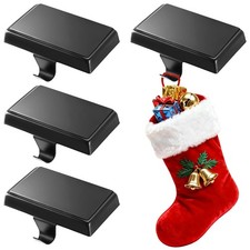 Christmas Stocking Holders for Mantle, Set of 4, Heavy Duty Metal Stocking Ha...