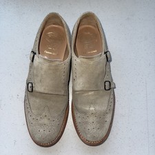 CHURCH'S Custom Grade KELBY Double Monk Strap Wingtip Shoes Beige Size 10