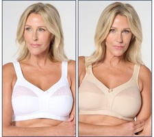 Breezies Soft Cup Cotton Bra Set of 2 Beige/W...