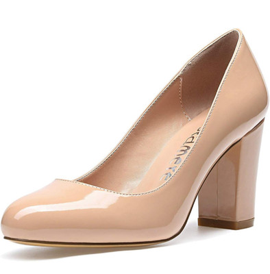 Gr.40.5 Castamere Damen High Heels Runde Zehen Partie Pumps Blockabsatz 8CM Heel