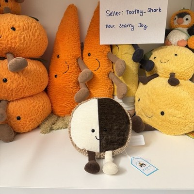 Jellycat Diner NYC Exclusive Nibblechip Cookie Black and White