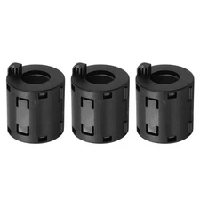 3 Pcs Ferrite Filter Ring Core Cable Clip ID 16mm Buckle-Type Cylindrical, Black